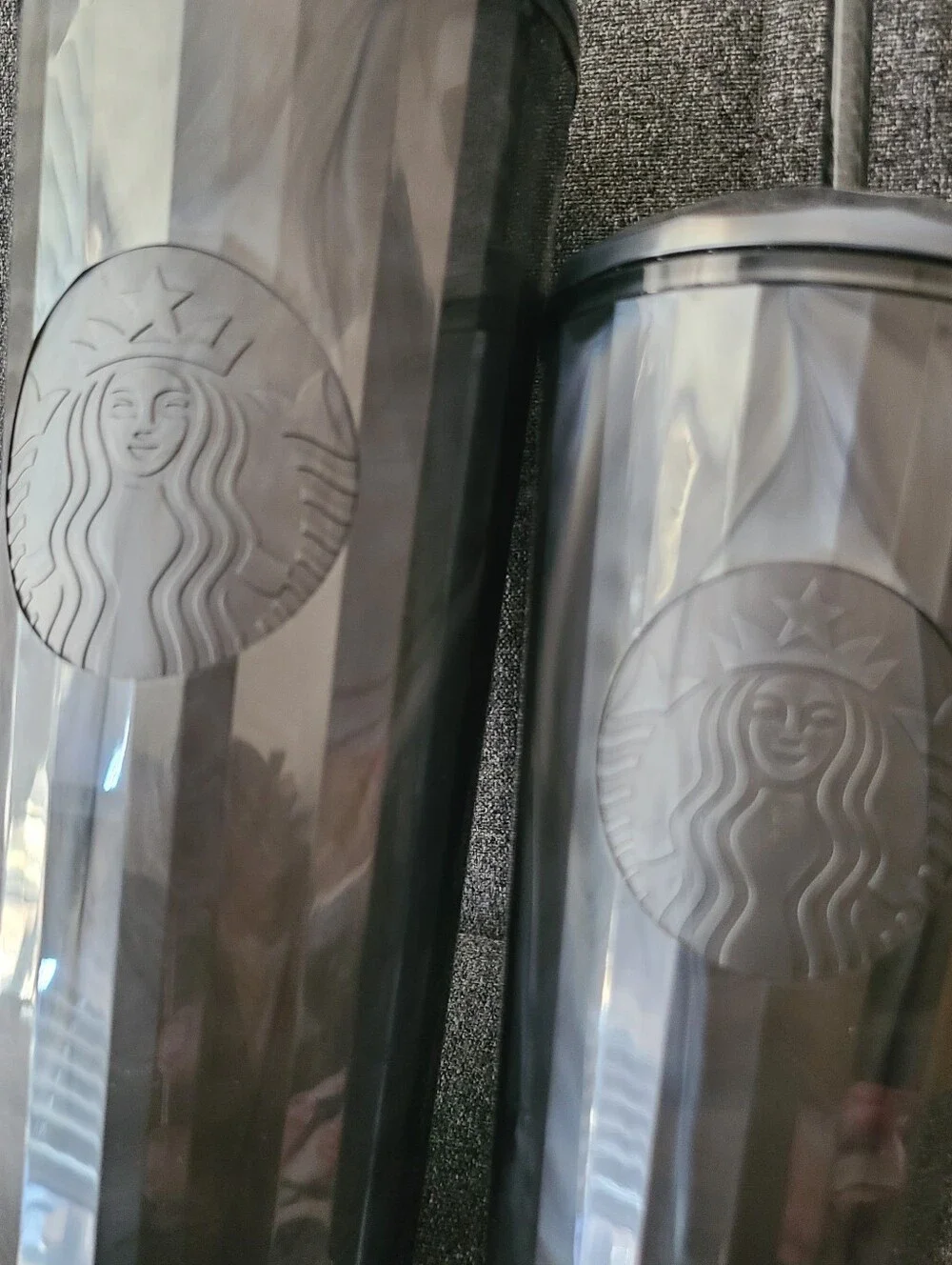 Starbucks Iridescent Black Pearl Marbled Cold Tumbler Dome Cup SET
